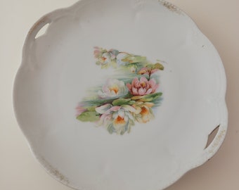 Water lily transfer Bavarian cake plate