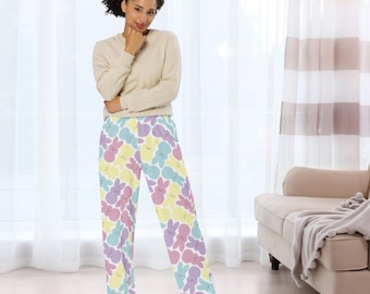 Marshmallow Bunny Pajama Pants, Pastel Easter Apparel