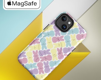 Marshmallow Bunny iPhone Case, Easter Spring MagSafe® Tough Case