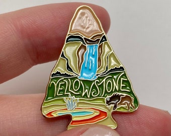 Yellowstone National Park Enamel Pin | Hiking & Travel Collectible