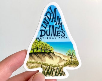 Indiana Dunes National Park Sticker | Illustrated National Park Sticker, Nature Sticker, Durable Vinyl Decal, Waterproof, Weatherproof