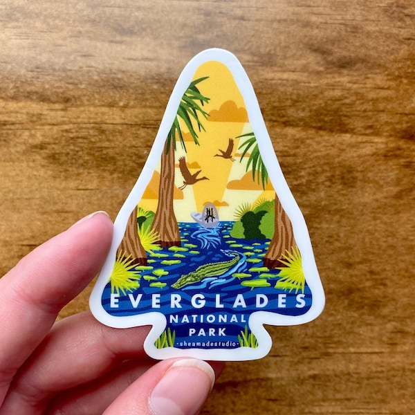 Everglades National Park Sticker | Illustrated National Park Sticker, Florida Everglades, Nature Sticker, Durable Vinyl Decal
