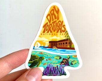 Dry Tortugas National Park Sticker | Illustrated National Park Sticker, Nature Sticker, Durable Vinyl Decal, Waterproof, Weatherproof