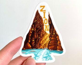 Zion National Park Sticker | Illustrated National Park Sticker, Nature Sticker, Durable Vinyl Decal, Waterproof, Weatherproof