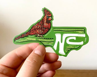 North Carolina Sticker | NC State Sticker, North Carolina Decal, Waterproof Sticker, Car Decal, Laptop Sticker, Bumper Sticker, Vinyl Decal