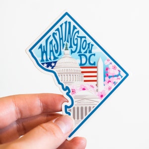 Washington DC Sticker | 4&quot; Washington DC Sticker, Waterproof, Weatherproof