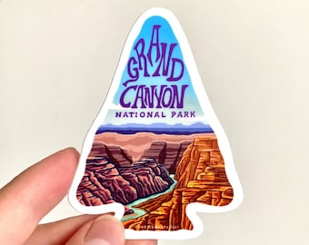 Grand Canyon National Park Sticker | Arrowhead, Outdoor Lover, Outdoorsy Gift, Nature Sticker, Durable Vinyl Decal, Waterproof, Weatherproof