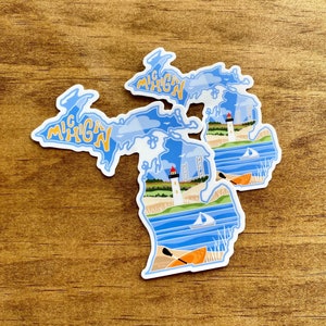 Michigan Sticker | MI state sticker, Michigan Decal, Waterproof Sticker, Car Decal, Laptop Decal, Travel Sticker, Vinyl Decal