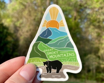 Great Smoky Mountain National Park Sticker | Arrowhead, Outdoor Lover, Outdoorsy Gift, Nature, Durable Vinyl Decal, Waterproof, Weatherproof
