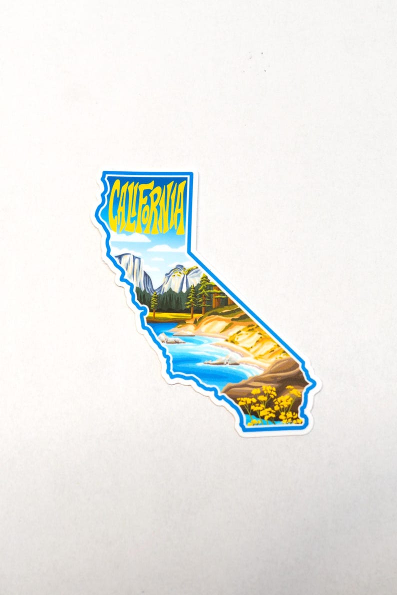 California Sticker 4" | Hand-Drawn State Sticker, California Decal, Waterproof Sticker, Car Decal, Bumper Sticker, Vinyl Decal image 7