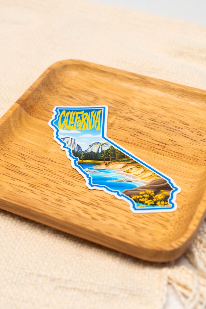 California Sticker 4" | Hand-Drawn State Sticker, California Decal, Waterproof Sticker, Car Decal, Bumper Sticker, Vinyl Decal image 2