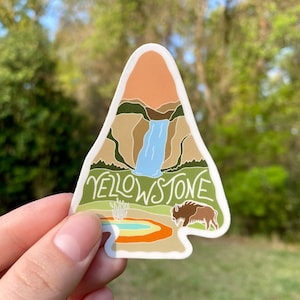 Yellowstone National Park Sticker | Arrowhead, Outdoor Lover, Outdoorsy Gift, Nature Sticker, Durable Vinyl Decal, Waterproof, Weatherproof image 1