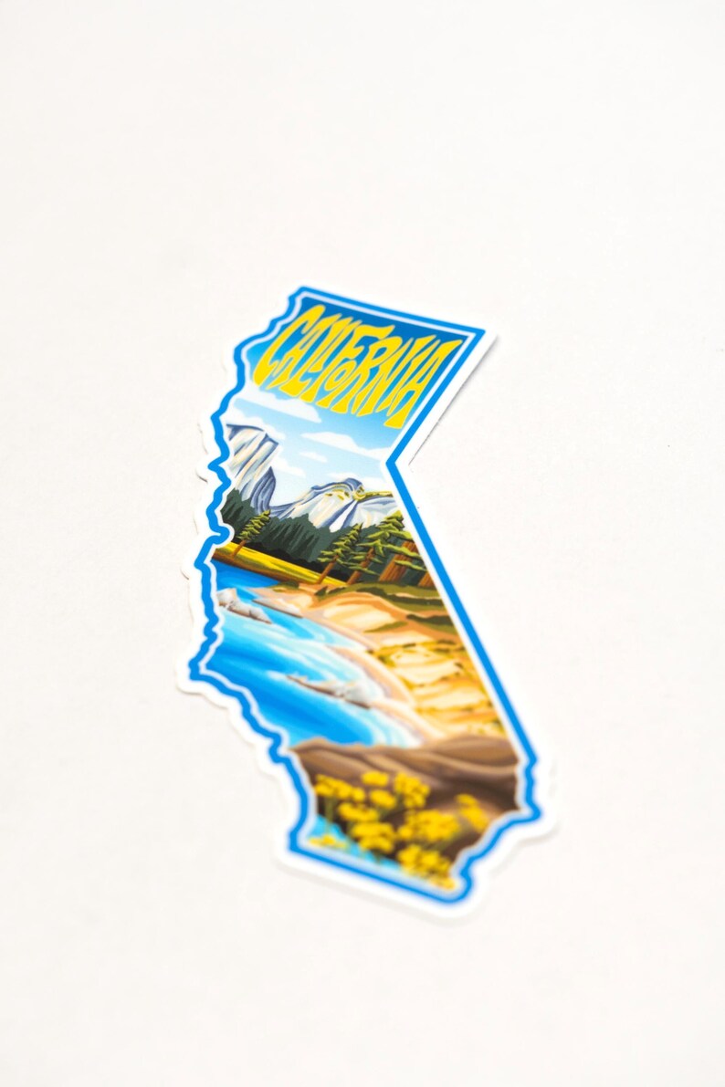 California Sticker 4" | Hand-Drawn State Sticker, California Decal, Waterproof Sticker, Car Decal, Bumper Sticker, Vinyl Decal image 4