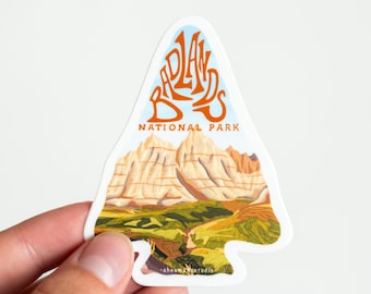 Badlands National Park Sticker | Arrowhead Design, Durable Vinyl Decal, Waterproof, Weatherproof