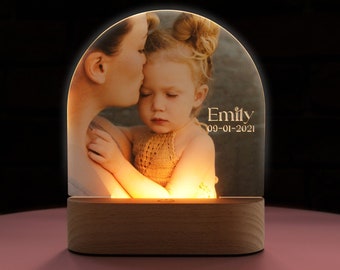 Personalized Mother's Day gift for mom, photo night light, happy Mother's Day, birth gift, best mom ever