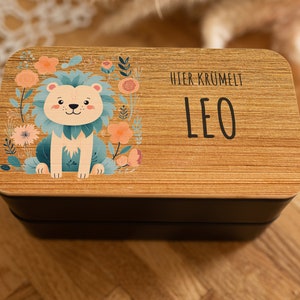 Personalized Kids Lunch Box, Lion Print Bento Box, School Starter Gift, Lunch Box with Name image 6