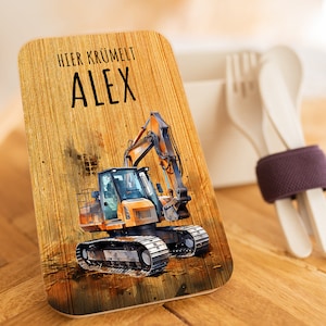 Lunch box personalized children excavator, lunch box with name, kids lunch box, gift for boys, school enrollment Sand