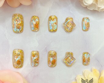Starrying Stone Press On Nails by SMILINGSTYLE | Luxury Fake Nails | Reusable Nails | Handmade Nails