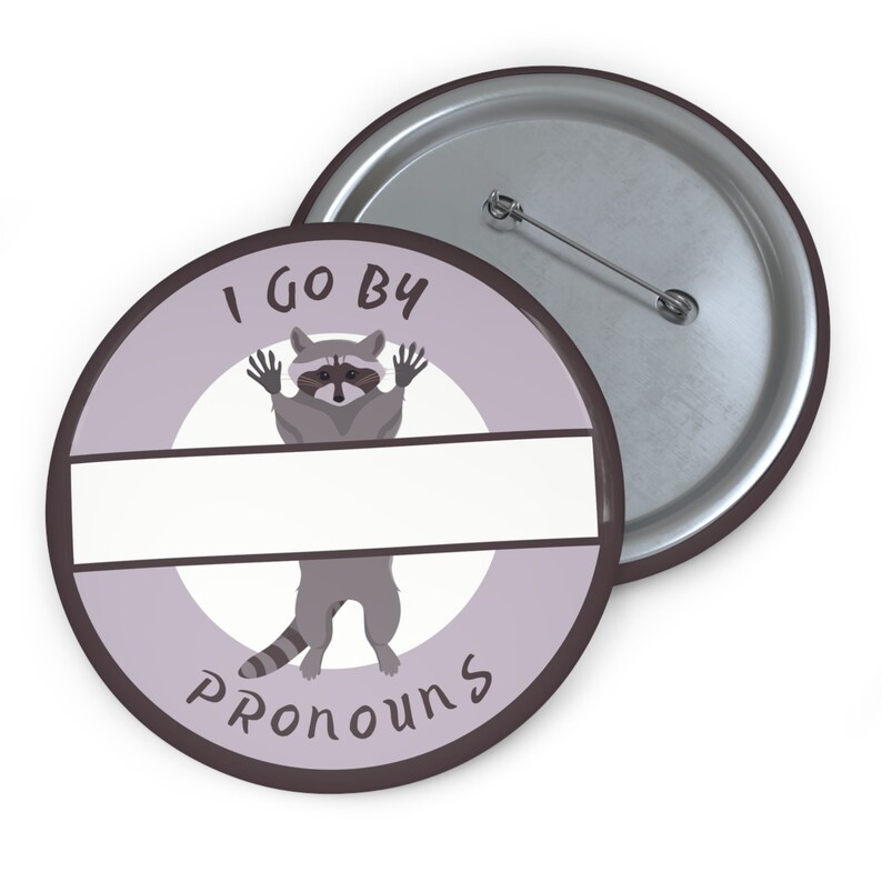Blank Pronoun Pin Button Badge Raccoon Trash Pronoun Pins Etsy
