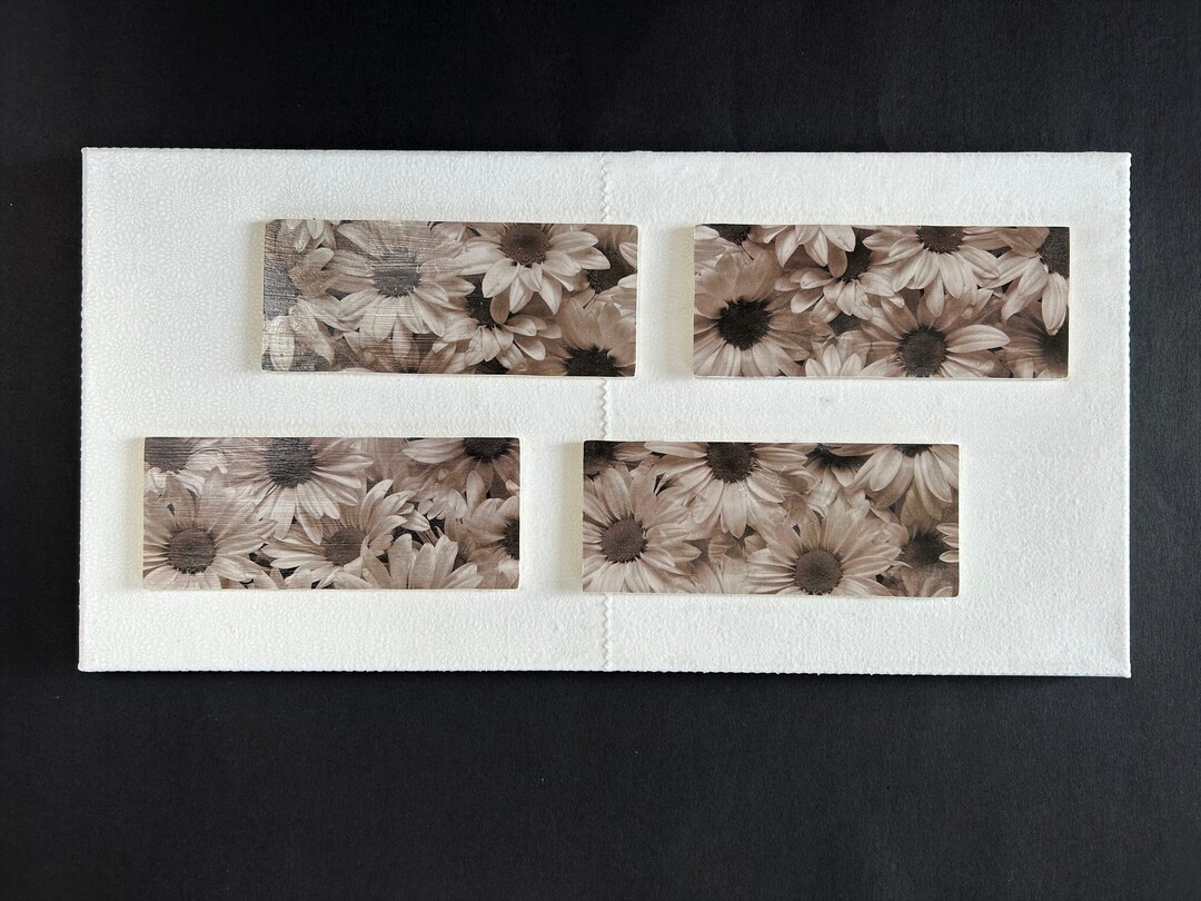 Sepia Sunflower Wall Decor Neutral Tones Fabric Wall Art Multilayered Calm Wall Hanging