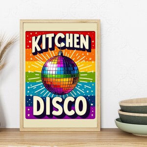 Kitchen Disco Wall Art Print Unframed Home Decor 1