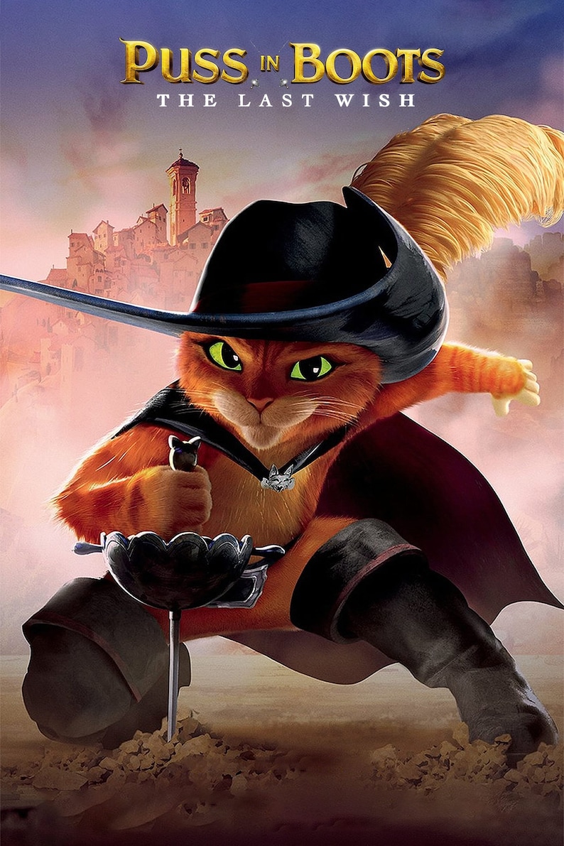 Puss in Boots Cartoon Movie Unframed Print 449 450 451 Etsy