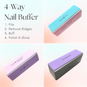 4-Way Nail Buffer for Healthy Nails • Nail Care • Healthy Press On Nails • Wedding Nails • Fall Nails • Nail Supplies Set • Nail Care Kit