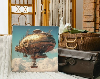 Digital Art Airship Steampunk Wall Print Dgital Airship Poster