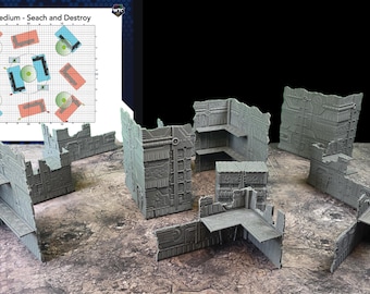 Necron Foldable WTC Terrain Set: 3D Printed Tabletop Wargaming