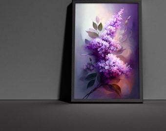 Lilac Flower Art Print – Elegant Floral Home Decor (Digital Download)