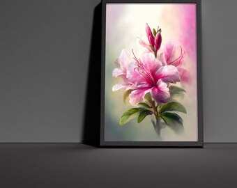 Azalea Flower Art Print – Elegant Floral Home Decor (Digital Download)