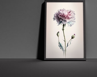 Carnation Flower Art Print – Elegant Floral Home Decor (Digital Download)