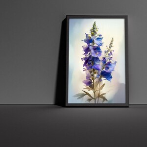 Artistic Delphinium Flower Poster - High Quality Print for Home Decor