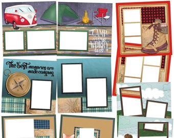 Camping Memories - EZ Digital Quick Page Bundle - Digital Scrapbooking - Canva