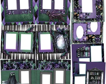 Twilight Chamber - EZ Digital Quick Page Bundle - Digital Scrapbooking - Canva