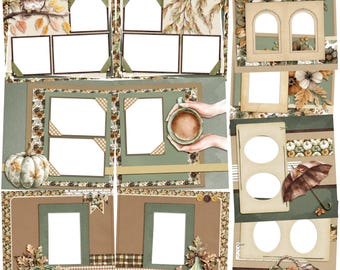 Autumn Gallery - EZ Digital Quick Page Bundle - Digital Scrapbooking - Canva