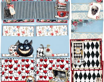 Haunted Alice - Digital Scrapbooking - EZ Background Page Bundle - Canva