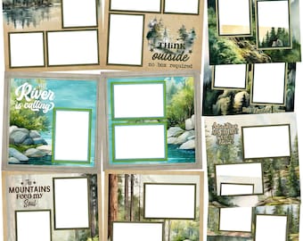 Outside Adventures - EZ Digital Quick Page Bundle - Digital Scrapbooking Canva
