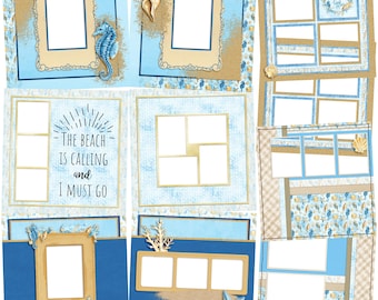 Sand & Sea - EZ Digital Scrapbooking Quick Page Bundle - Canva
