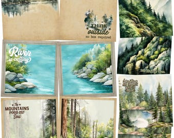 Outside Adventures - EZ Background Page Bundle - Digital Scrapbooking Canva