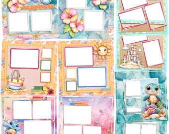 Summer Happiness - EZ Digital Quick Page Bundle - Digital Scrapbooking Canva