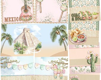 Viva Mexico - EZ Background Pages Digital Scrapbooking - Canva