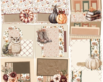 Spelling Autumn - EZ Background Page Bundle - Digital Scrapbooking Canva