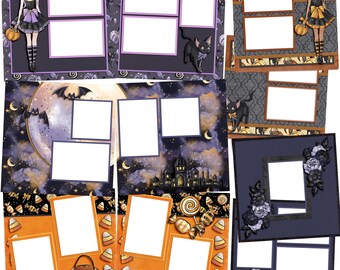 Halloween Moonlight - EZ Digital Quick Page Bundle - Digital Scrapbooking - Canva