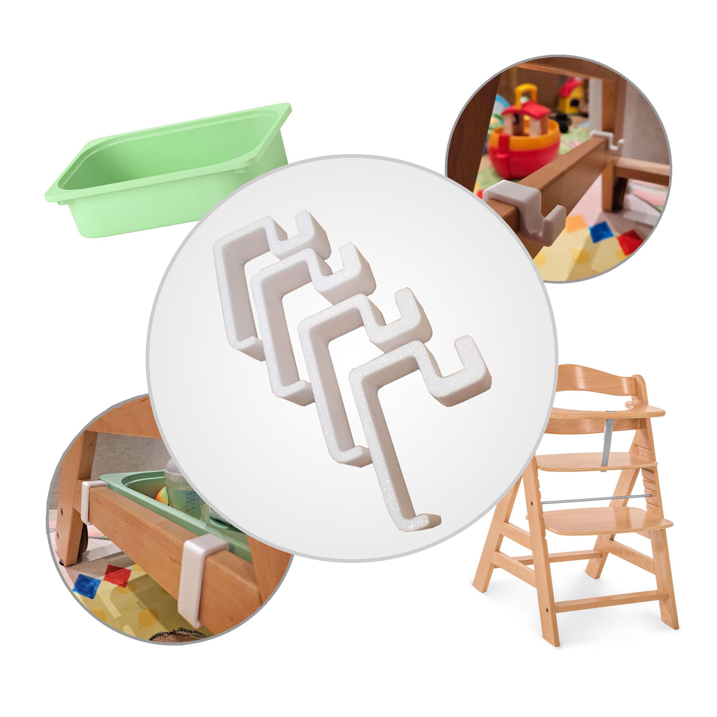 Adattatore Per Seggiolone IKEA Trofast Su Hauck Alpha E Beta Plus - Set Di 2 Adattatori Bianchi, Montaggio A Click