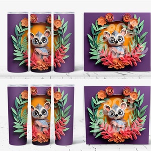 Charming Bush Baby Quilling Tumbler Wrap - Ideal for Straight and Tapered Tumblers!