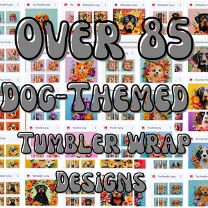 Dazzling Dog Lovers Bundle: 85+ Adorable Dog PNG Images for straight or tapered tumblers