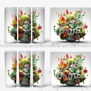 Vibrant Succulent Paradise - Conception personnalisée d'enveloppe de gobelet de 20 oz