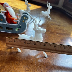 Vintage Christmas Santa With Sleigh & His Reindeer MCM - Etsy
