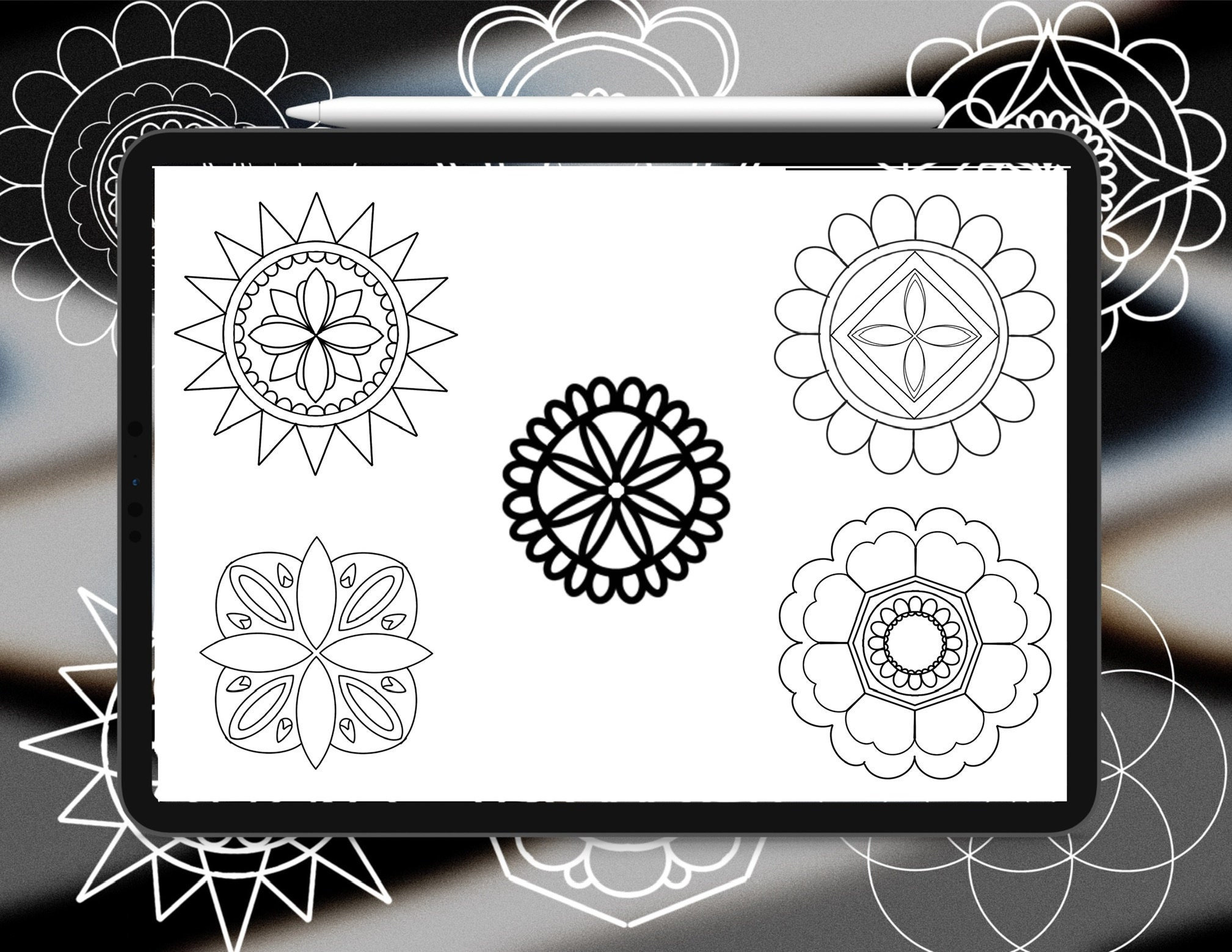 40+ Mandala Procreate Brush Stamps - Etsy